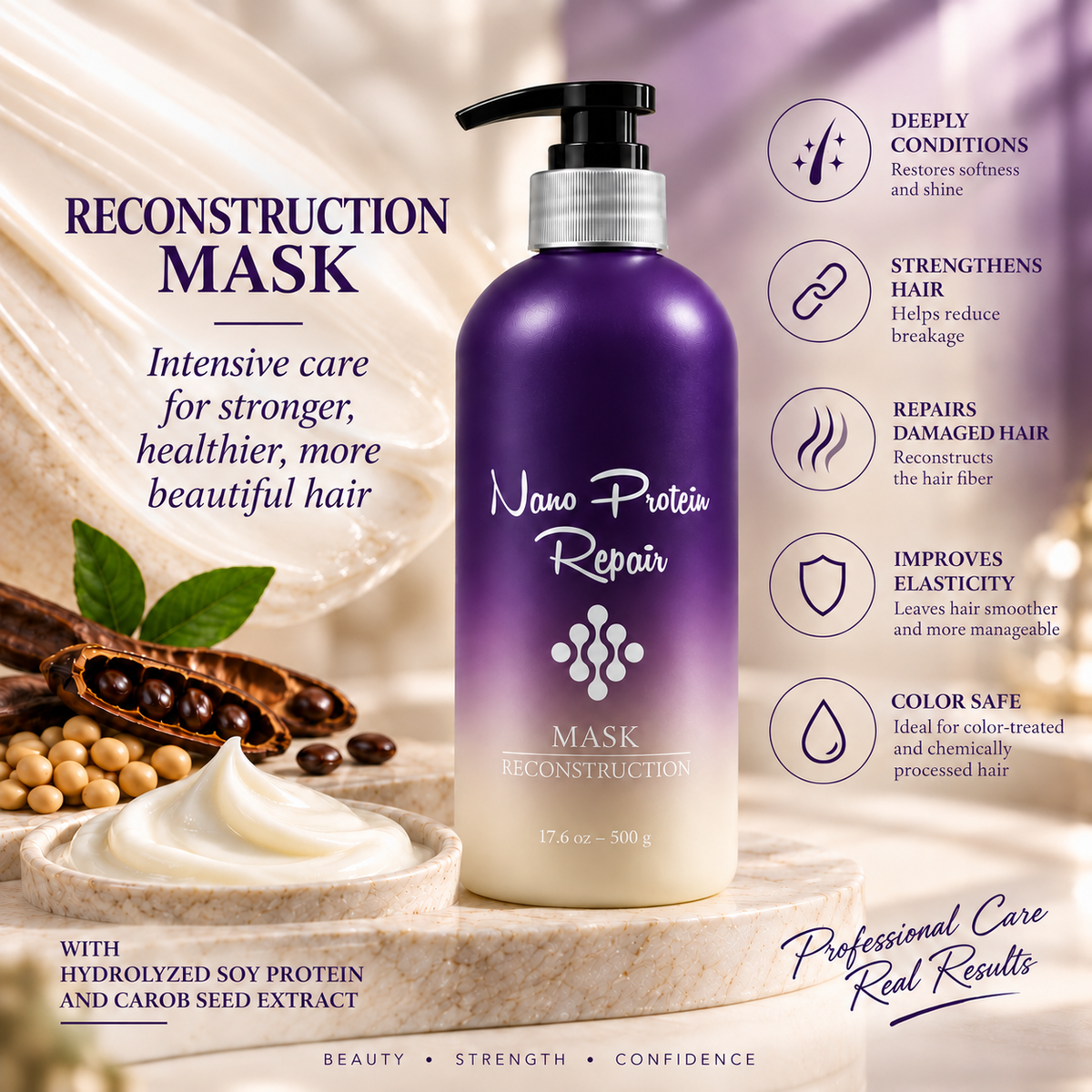 Nano Protein Repair Reconstruction Mask — 17.6 oz / 500 g