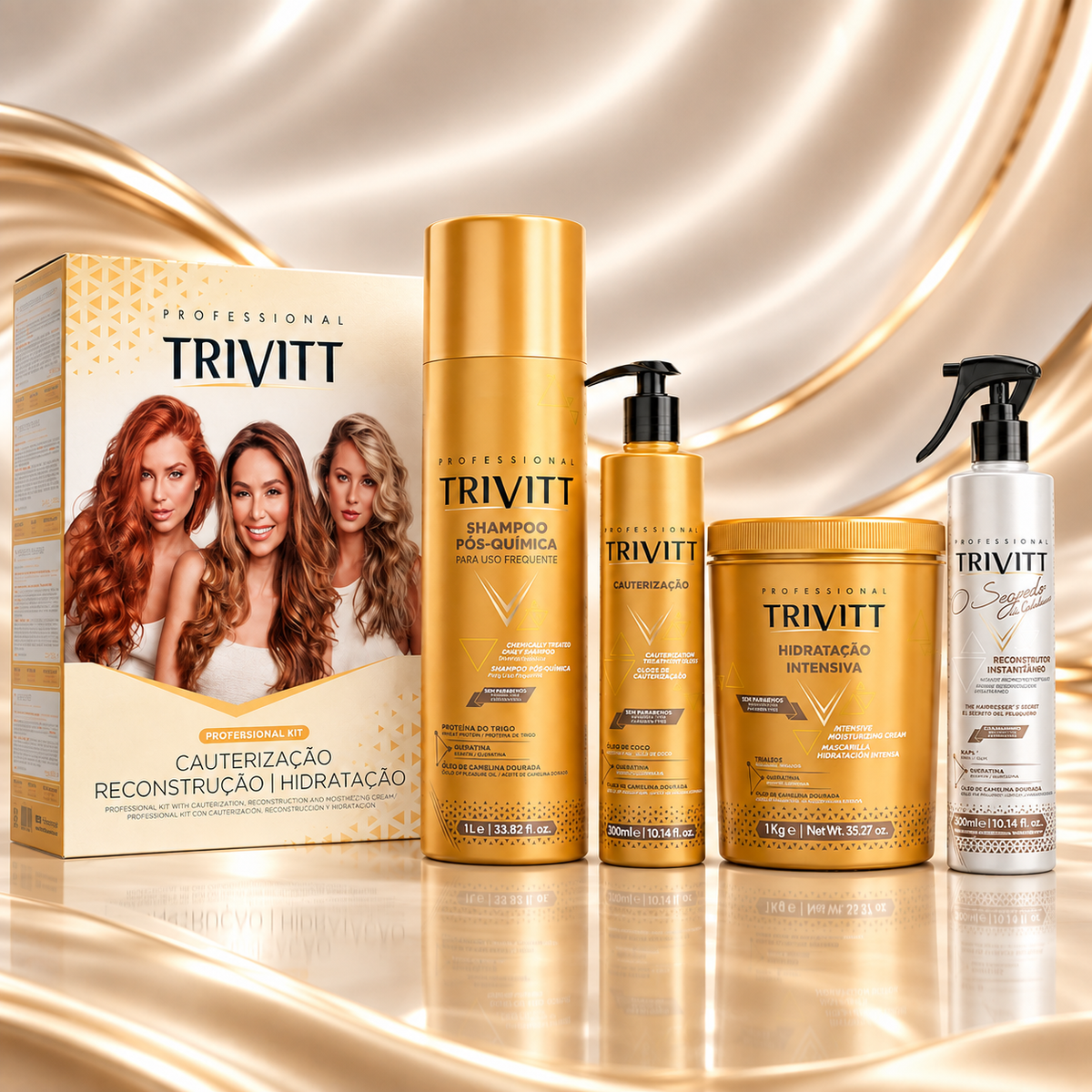 Trivitt Professional Hair Reconstruction & Cauterization Kit — 4-Piece Set