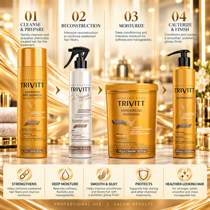 Trivitt Professional Hair Reconstruction & Cauterization Kit — 4-Piece Set